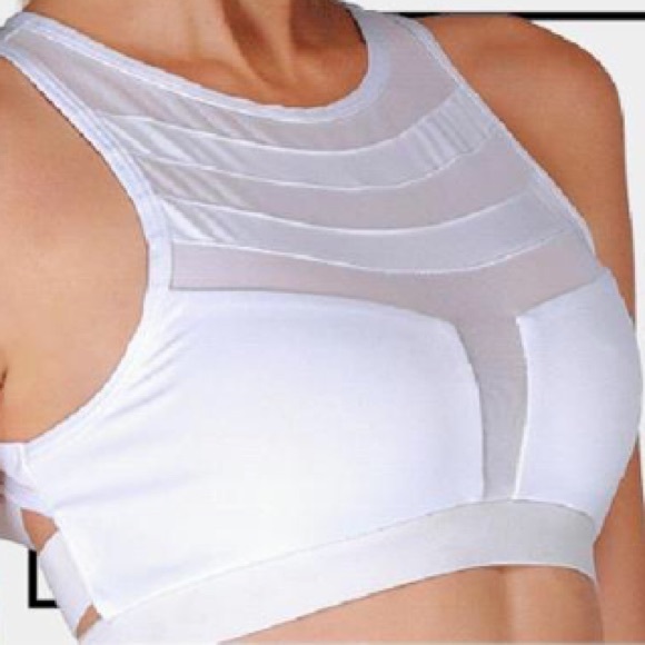 White Mesh Sports Bra - Picture 8 of 8